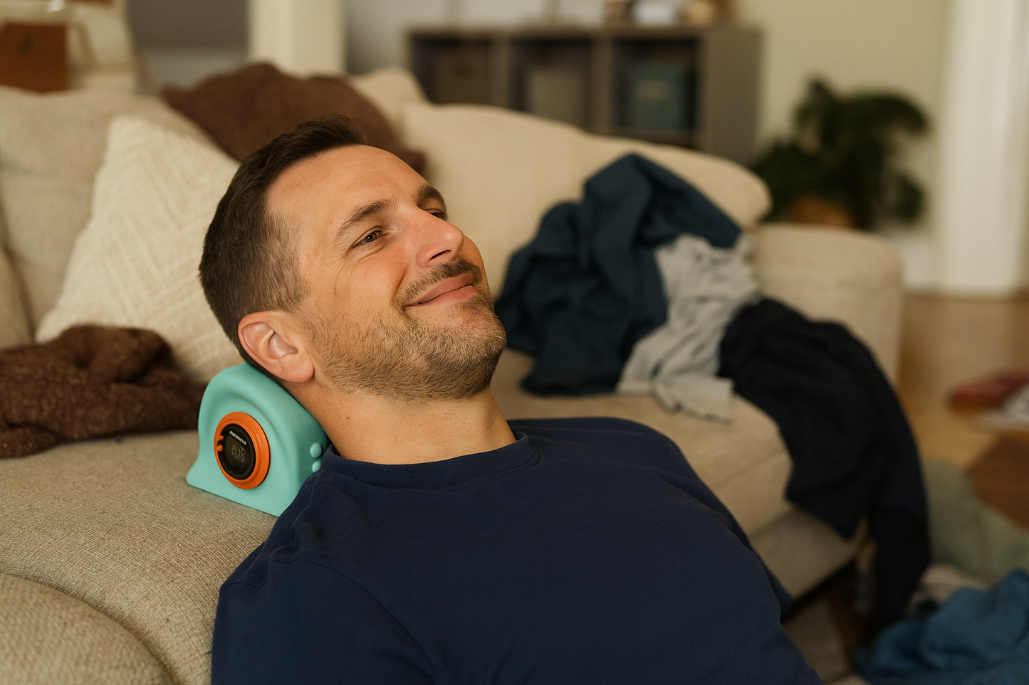 RELIVIO™ – 4-in-1 Nacken‑Entlastungssystem mit Wärme, EMS & Massage