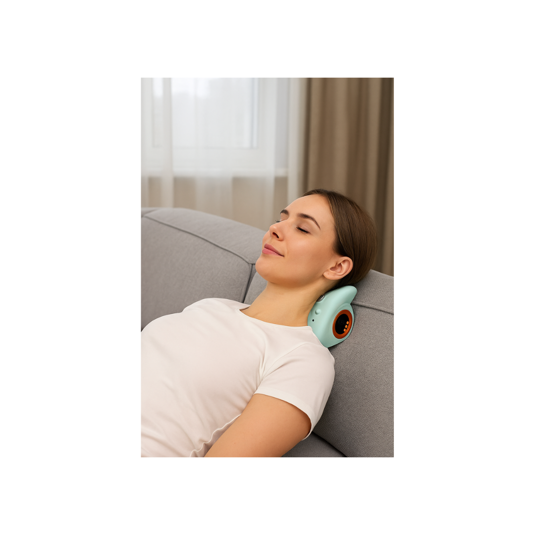 RELIVIO™ – 4-in-1 Nacken‑Entlastungssystem mit Wärme, EMS & Massage
